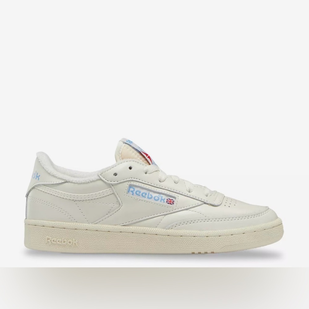 Reebok Club C 85 Leather Low-Top Sneakers with Blue Logo Accent